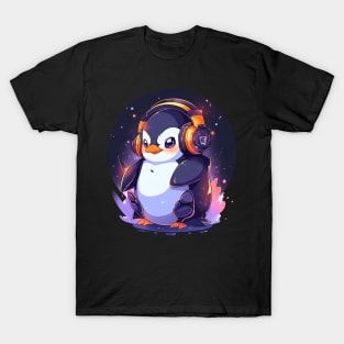 Cool Penguin With Headphones T-Shirt